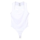 Body femme col carré sans manches avec broderie