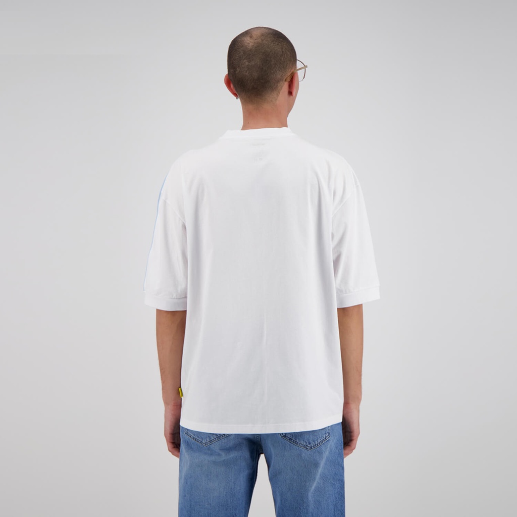 T-shirt oversized homme manches courtes avec piping et broderie
