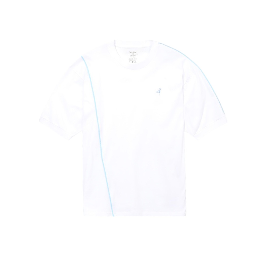 T-shirt oversized homme manches courtes avec piping et broderie