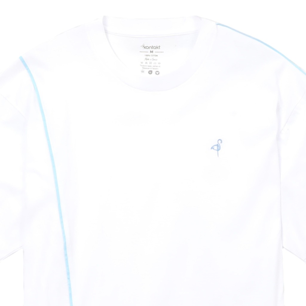 T-shirt oversized homme manches courtes avec piping et broderie