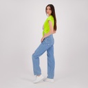 Mid-waist straight jeans femme avec patch et repair work - MADIHA