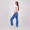 Mid-waist straight jeans femme avec taches de peinture - MADIHA