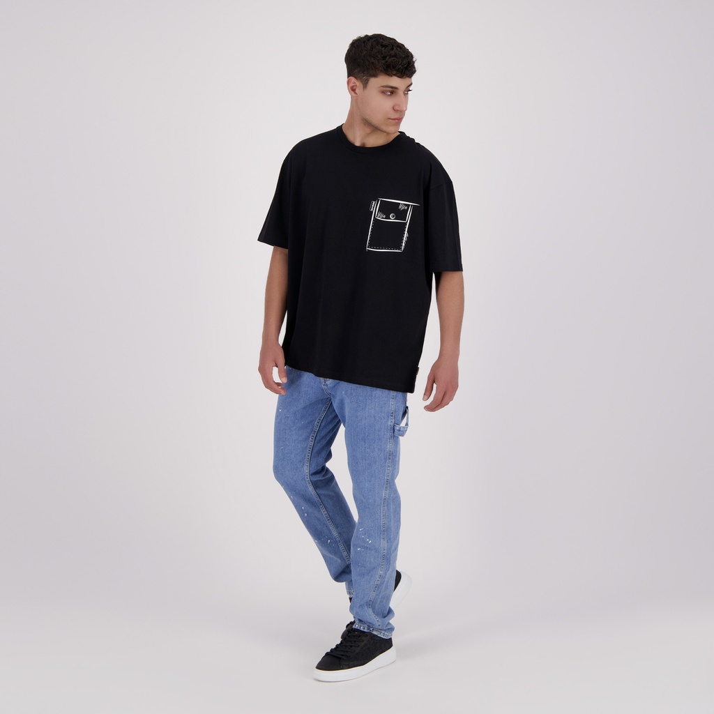 T-shirt oversized homme manches courtes CROQUIS POCHE