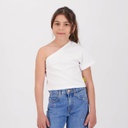 T-shirt fille manche dénudée avec broderie