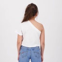 T-shirt fille manche dénudée avec broderie