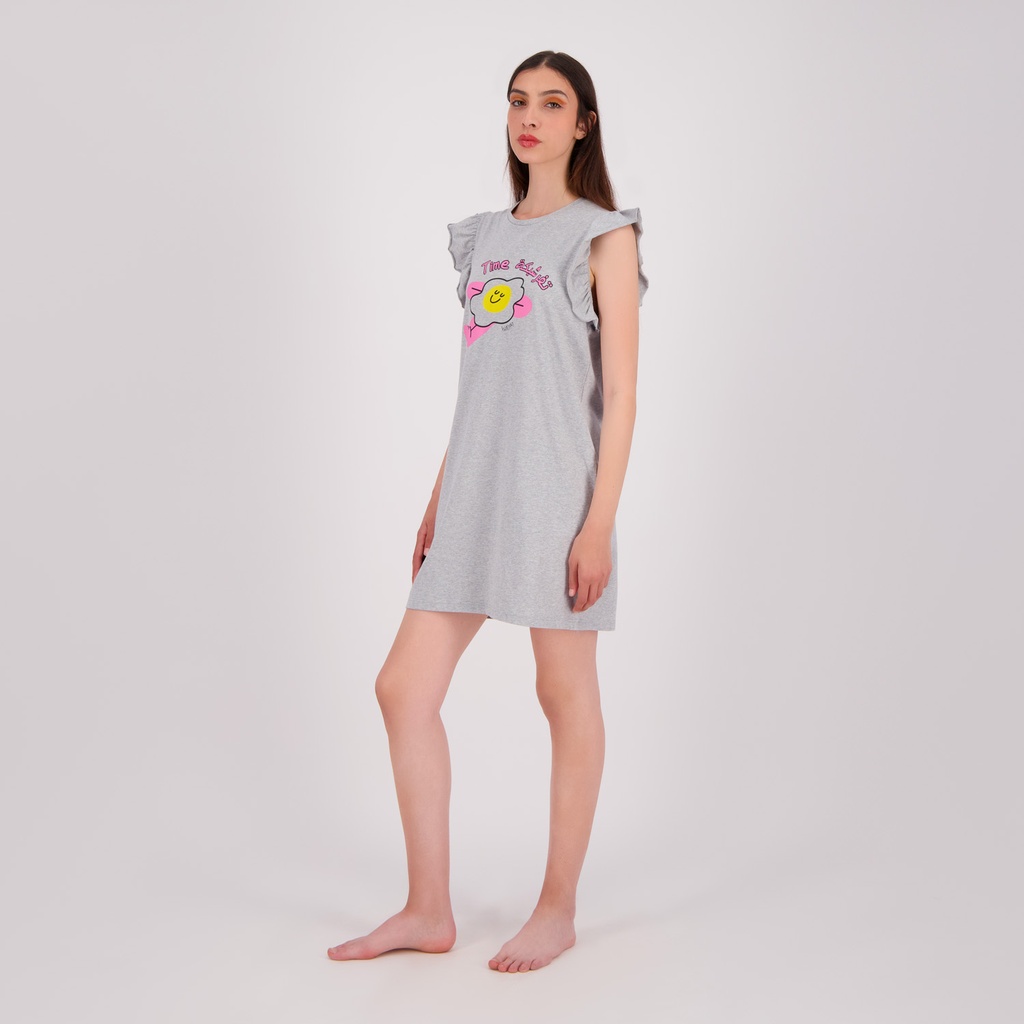 Robe de pyjama femme avec volant تفرشيكة TIME