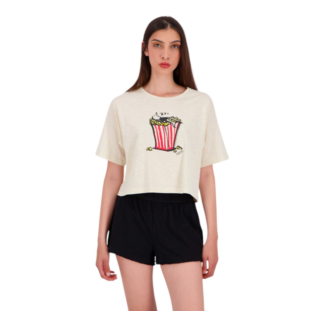 Ensemble femme manches courtes t-shirt et short POP CORN