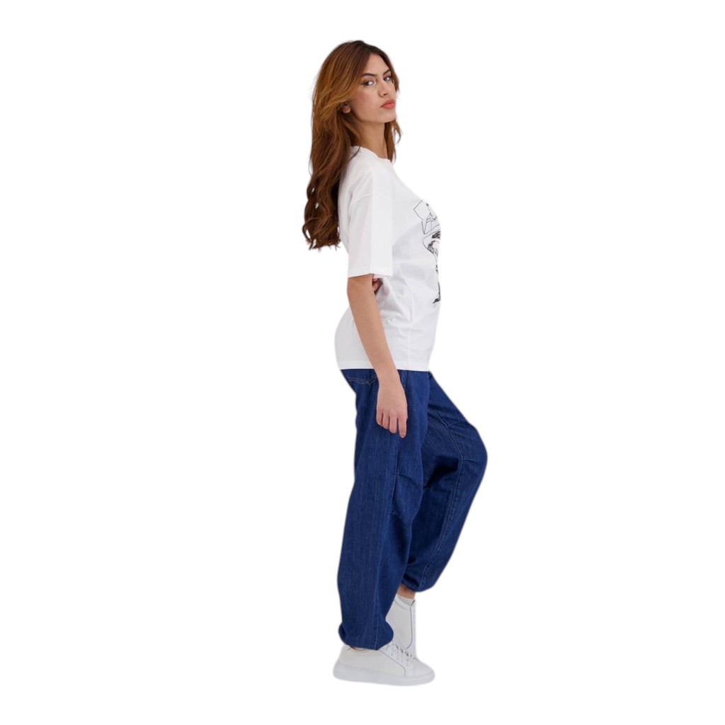 T-shirt oversized femme manches courtes إفراط في التفكير