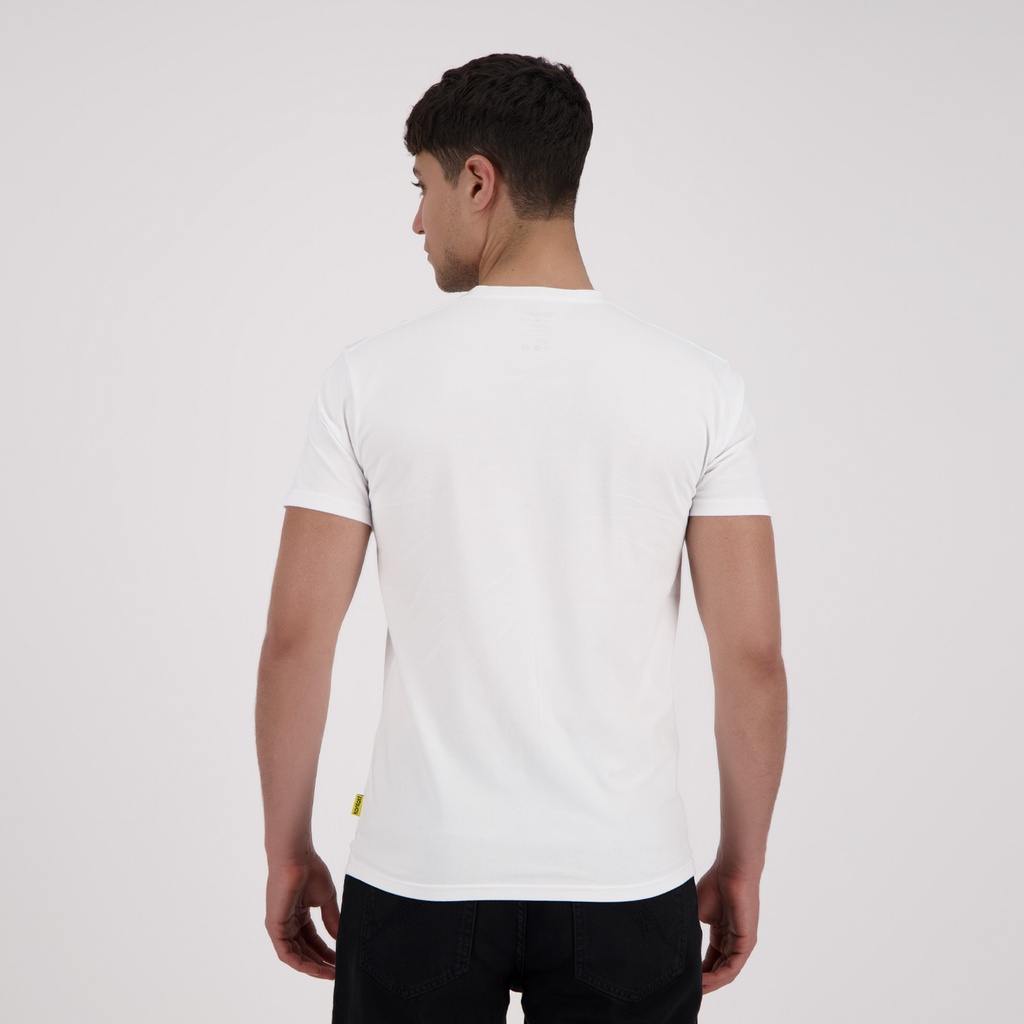 T-shirt slim homme manches courtes col v avec  broderie