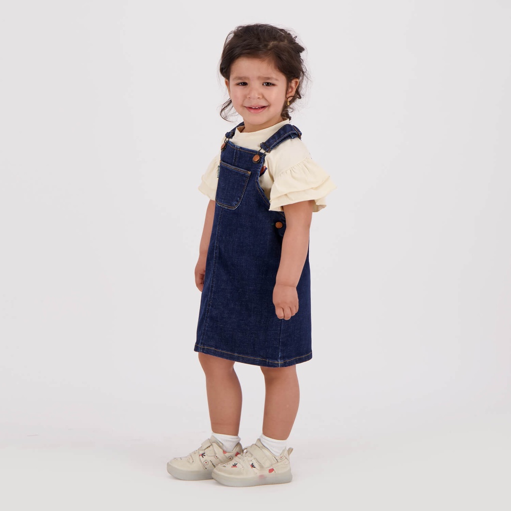 Robe salopette bébé en jeans