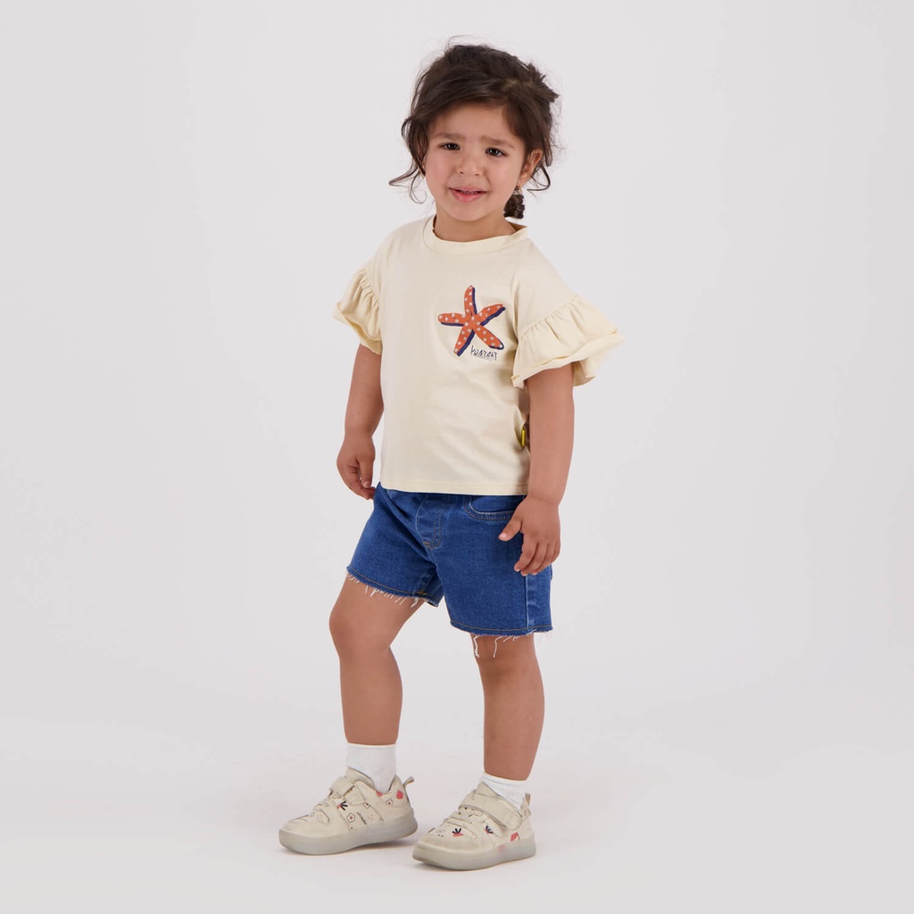 T-shirt bébé fille manches courtes avec volant STARFISH