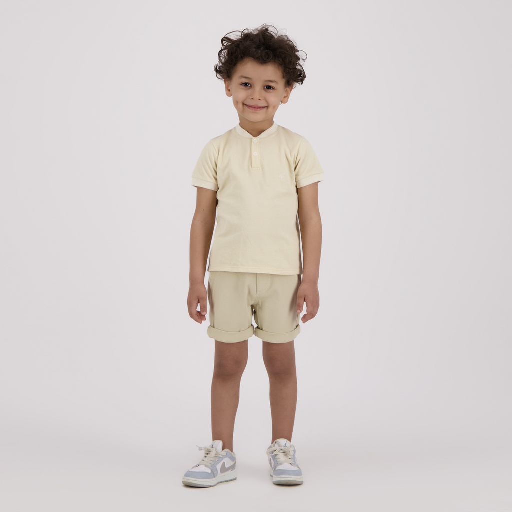 Polo bébé col mao avec broderie