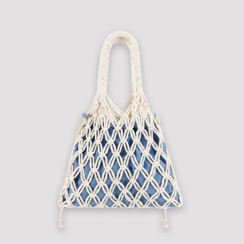 Tote en jeans et macrame