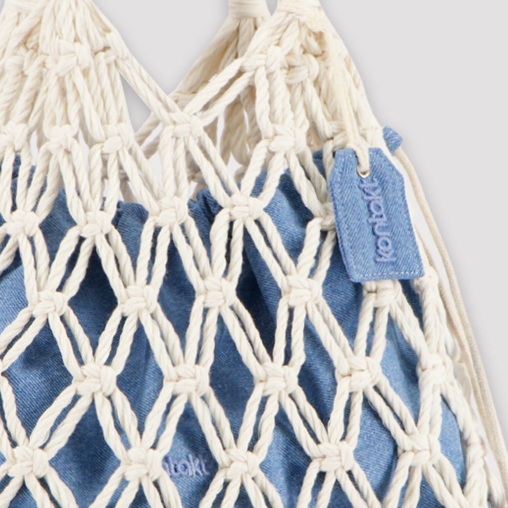 Tote en jeans et macrame