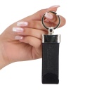 Porte clé unisex en denim et cuir