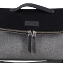 Pochette avec bandouliere en jeans et cuir