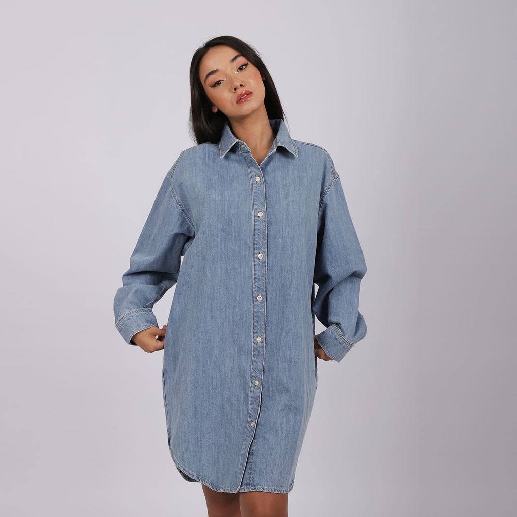 Robe chemise femme en jeans-CHANEZ