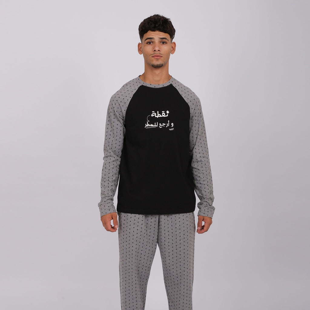 Pyjama homme manches raglan نقطة و أرجع للسطر