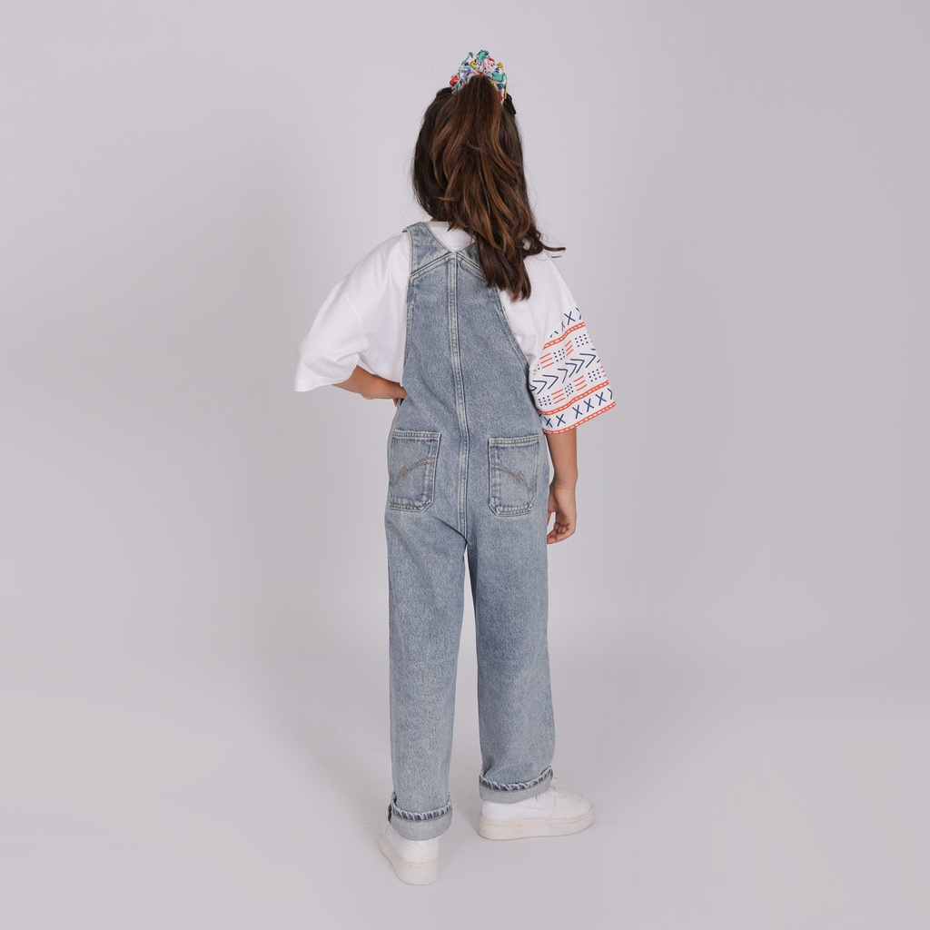 Salopette fille en jeans