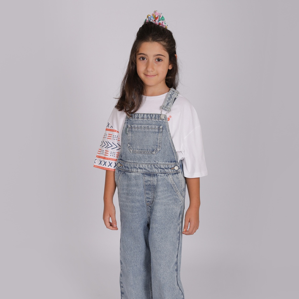 Salopette fille en jeans