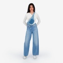 Super Straight jeans femme avec braguette décalé- SARRA 2.0