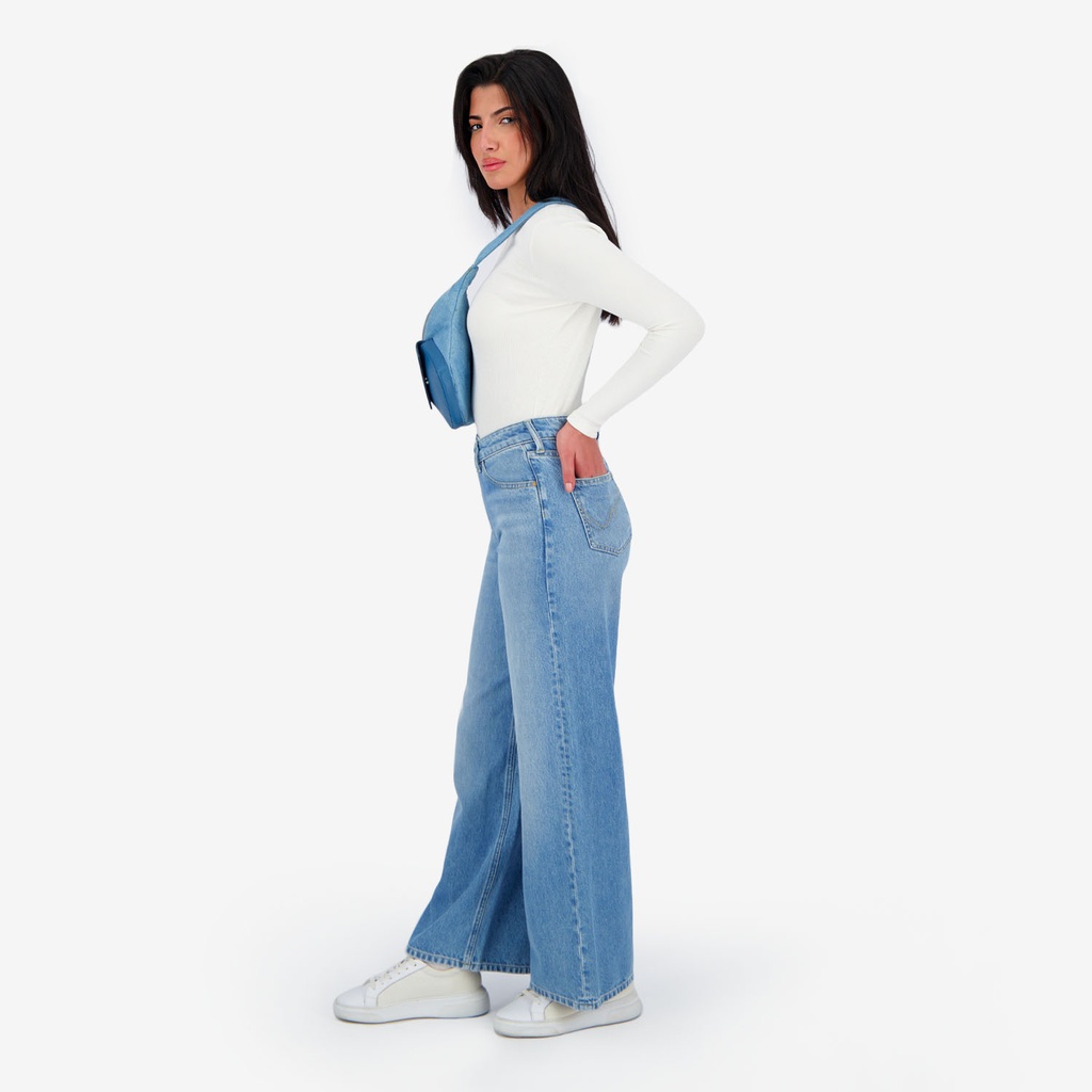 Super Straight jeans femme avec braguette décalé- SARRA 2.0
