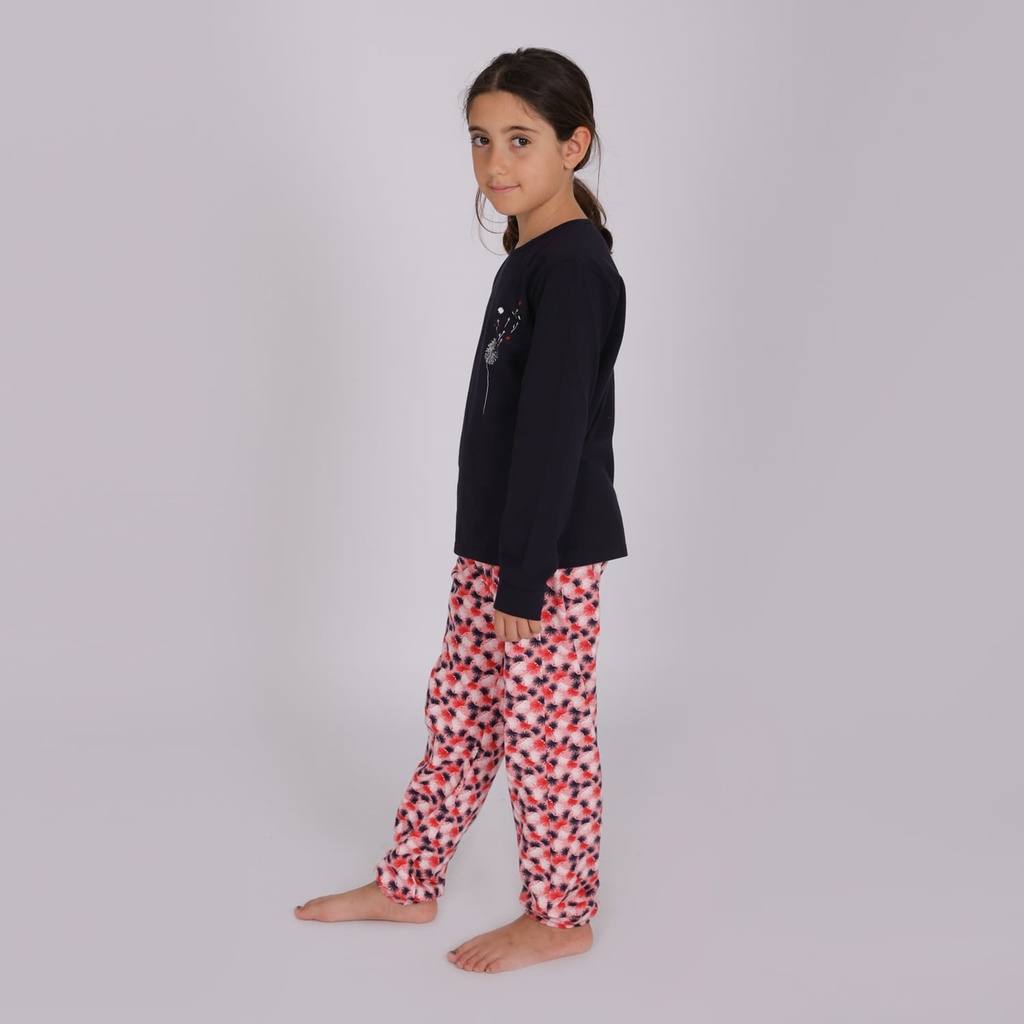 Pyjama fille manches longues avec bandes DANDELION