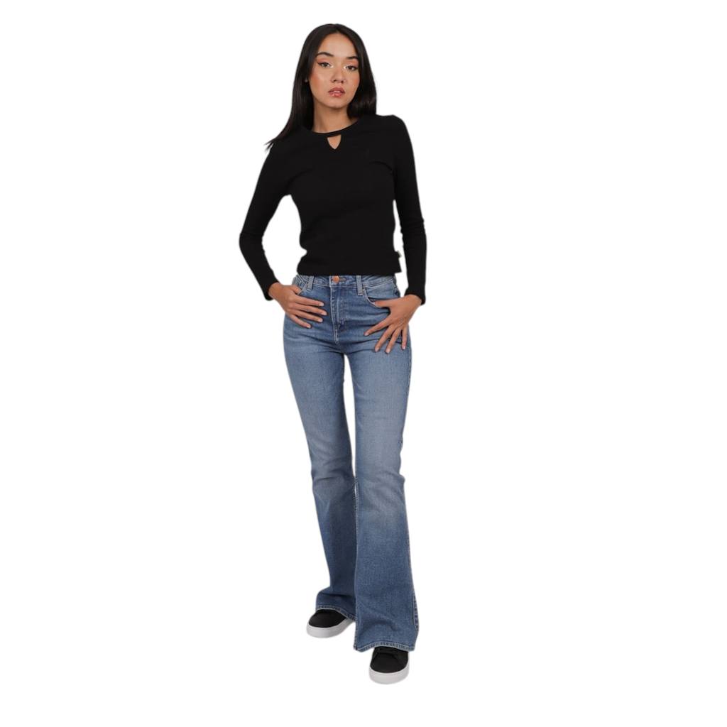 T-shirt femme manches longues cut out