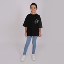 T-shirt oversized fille manches courtes شوية صبر