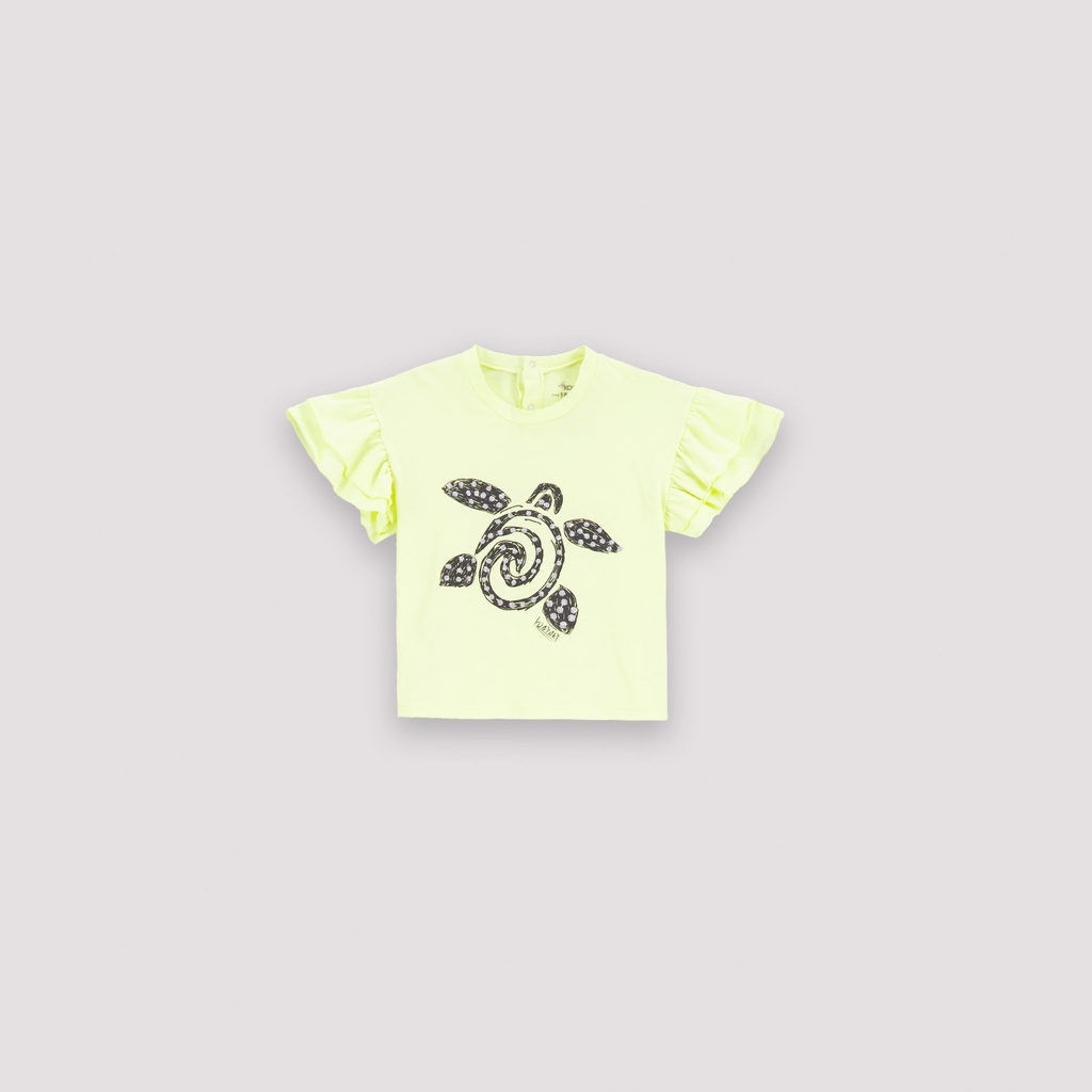 T-shirt bébé fille manches courtes avec volant TURTLE