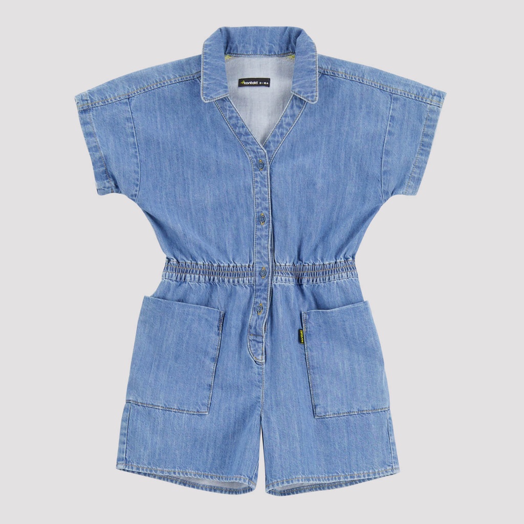 combi-short fluide fille en jeans