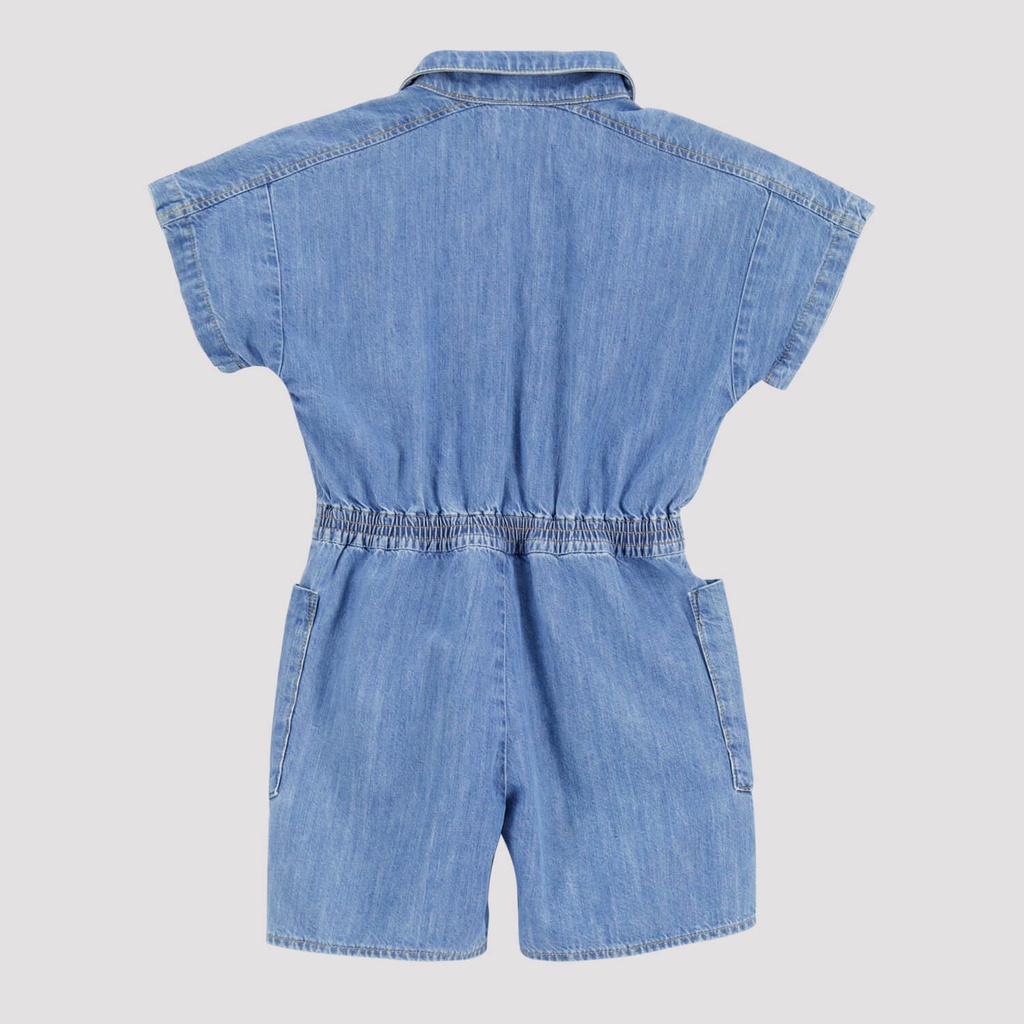 combi-short fluide fille en jeans