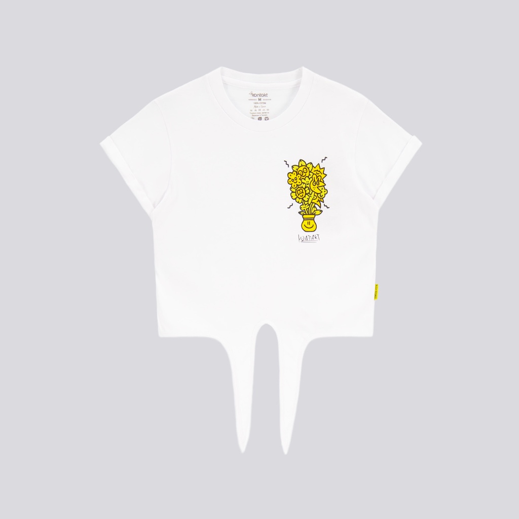 T-shirt sur taille femme manches courtes avec nœud POT DE SMILEY