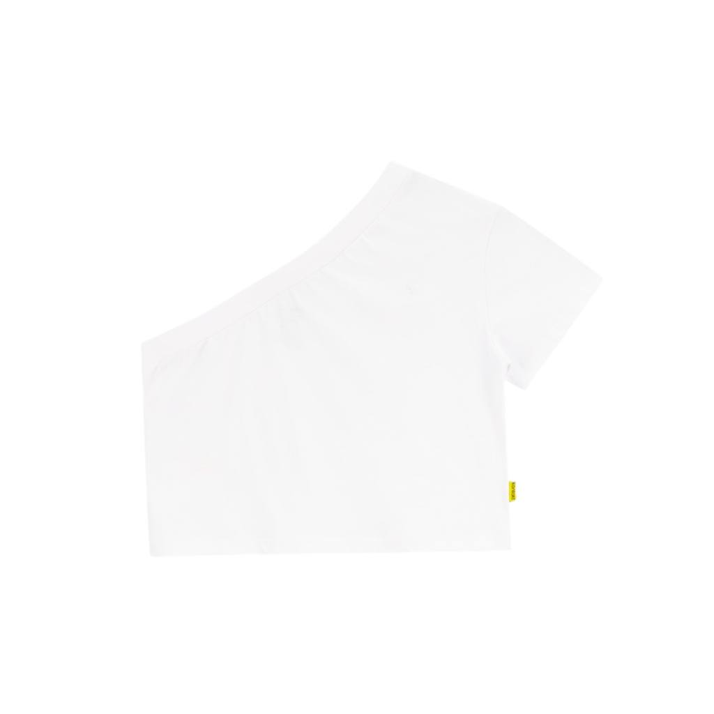 T-shirt femme manche dénudé avec broderie