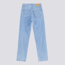 Mid-waist straight jeans femme avec patch et repair work - MADIHA