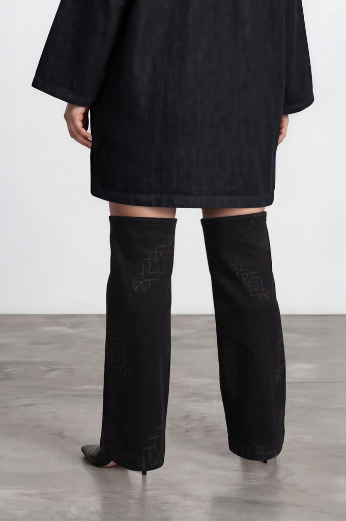 Jambiéres unisexe en jeans IMPRIME BERBERE HEAVY PRINT AND LASER TNFW