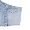 Top femme asymétrique en jeans - TAHIYA