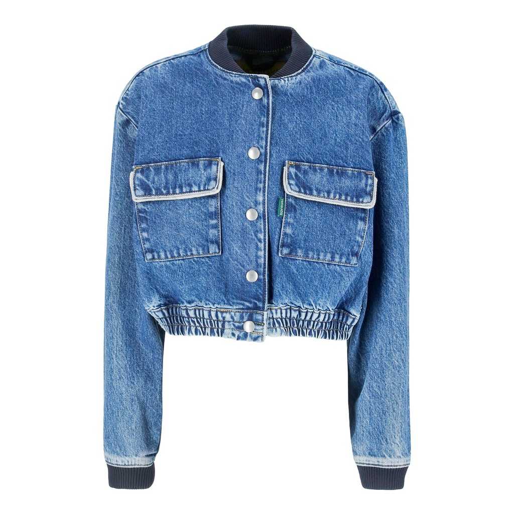 Workwear cropped jacket fille en jeans