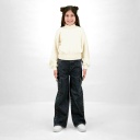 Sweat crop fille avec col cheminée