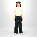 Sweat crop fille avec col cheminée