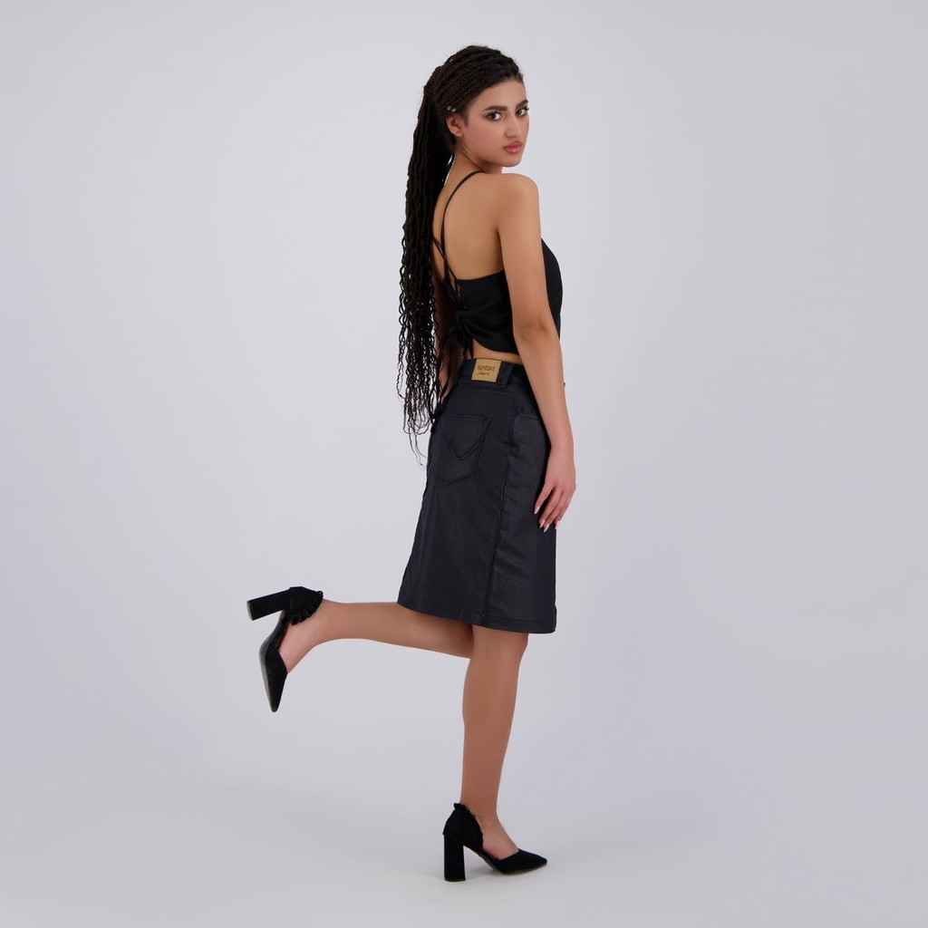 Jupe mini femme effet cuir- MIRA