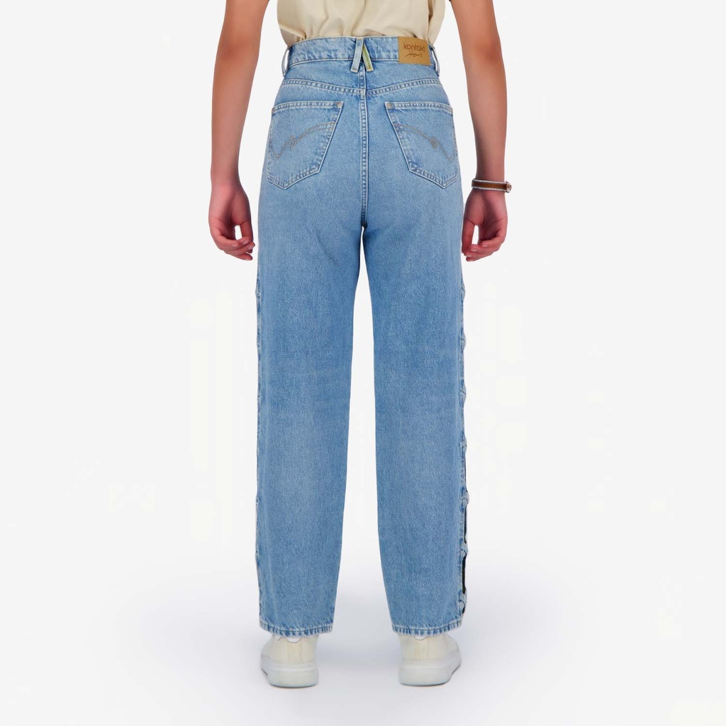 Ribcage femme avec passant croisée en jeans - RAYA 2.0