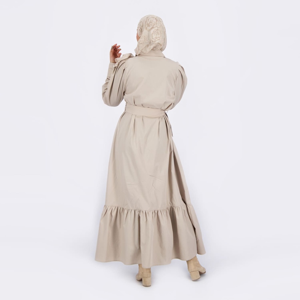 Robe maxi femme avec volant en bas en chaine &amp; trame