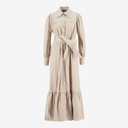 Robe maxi femme avec volant en bas en chaine &amp; trame