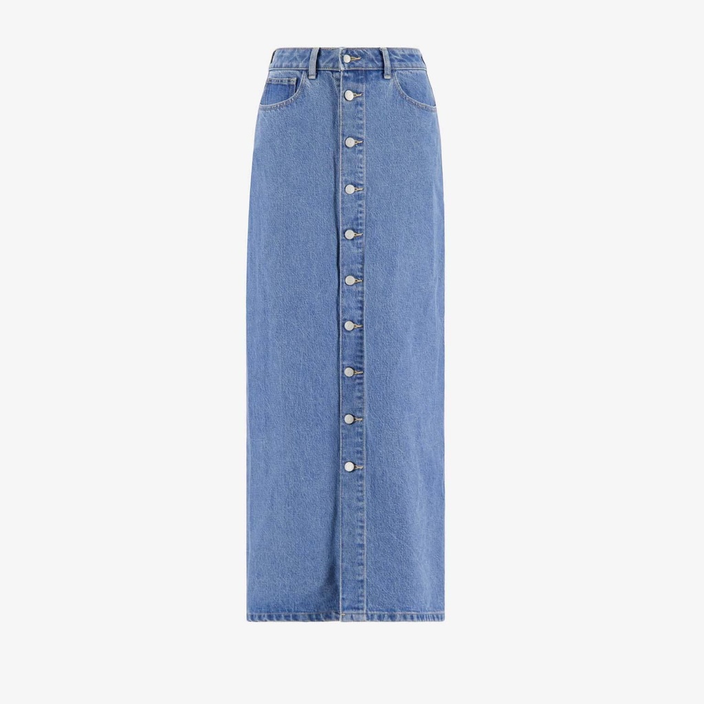 Jupe maxi femme boutonnée en jeans  - MAYAR