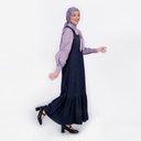 Robe maxi femme avec volant en bas en jeans -BOCHRA