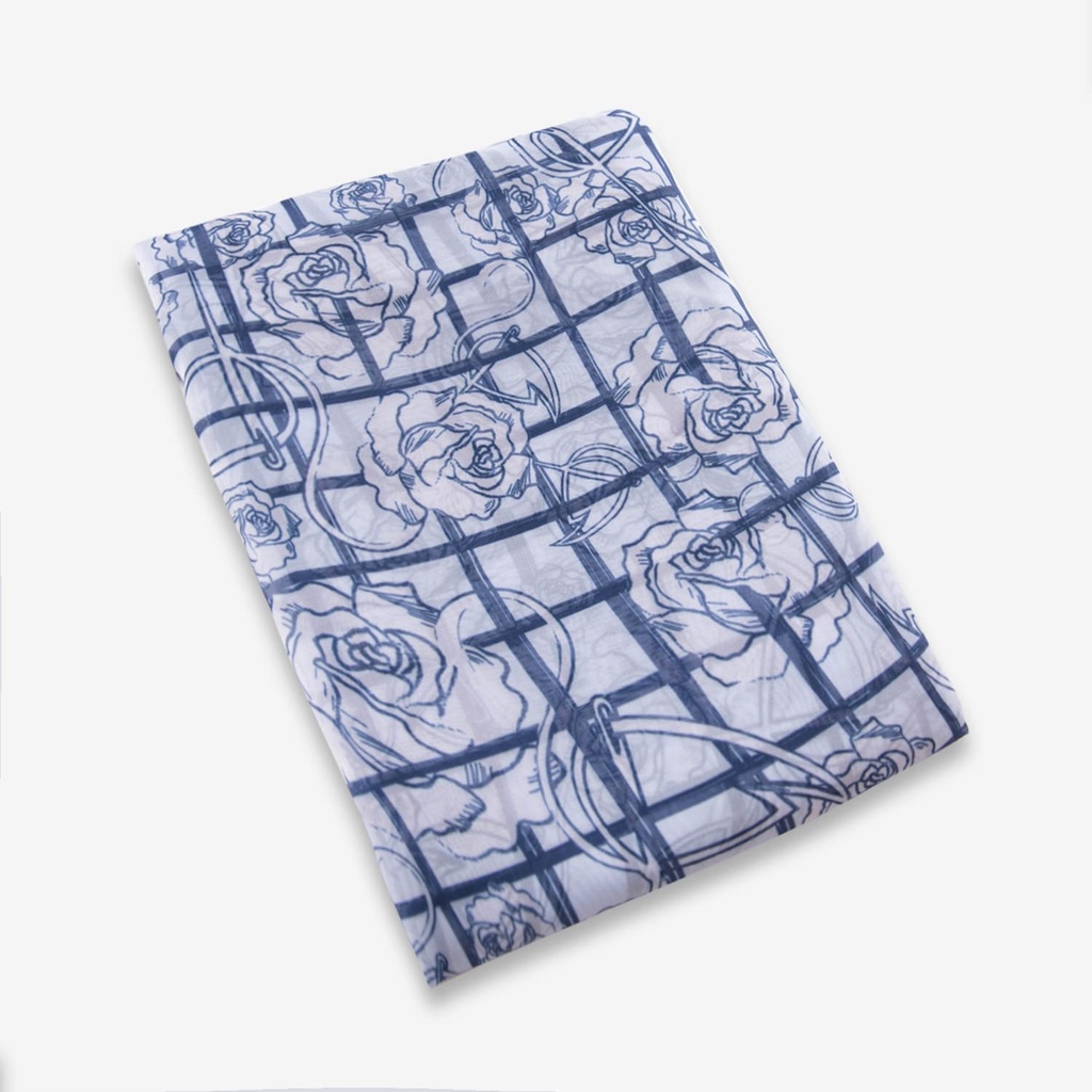 Foulard Flament &amp; fleur Bleu