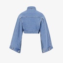 Cropped jacket femme avec manches larges en jeans - KINDA 2.0