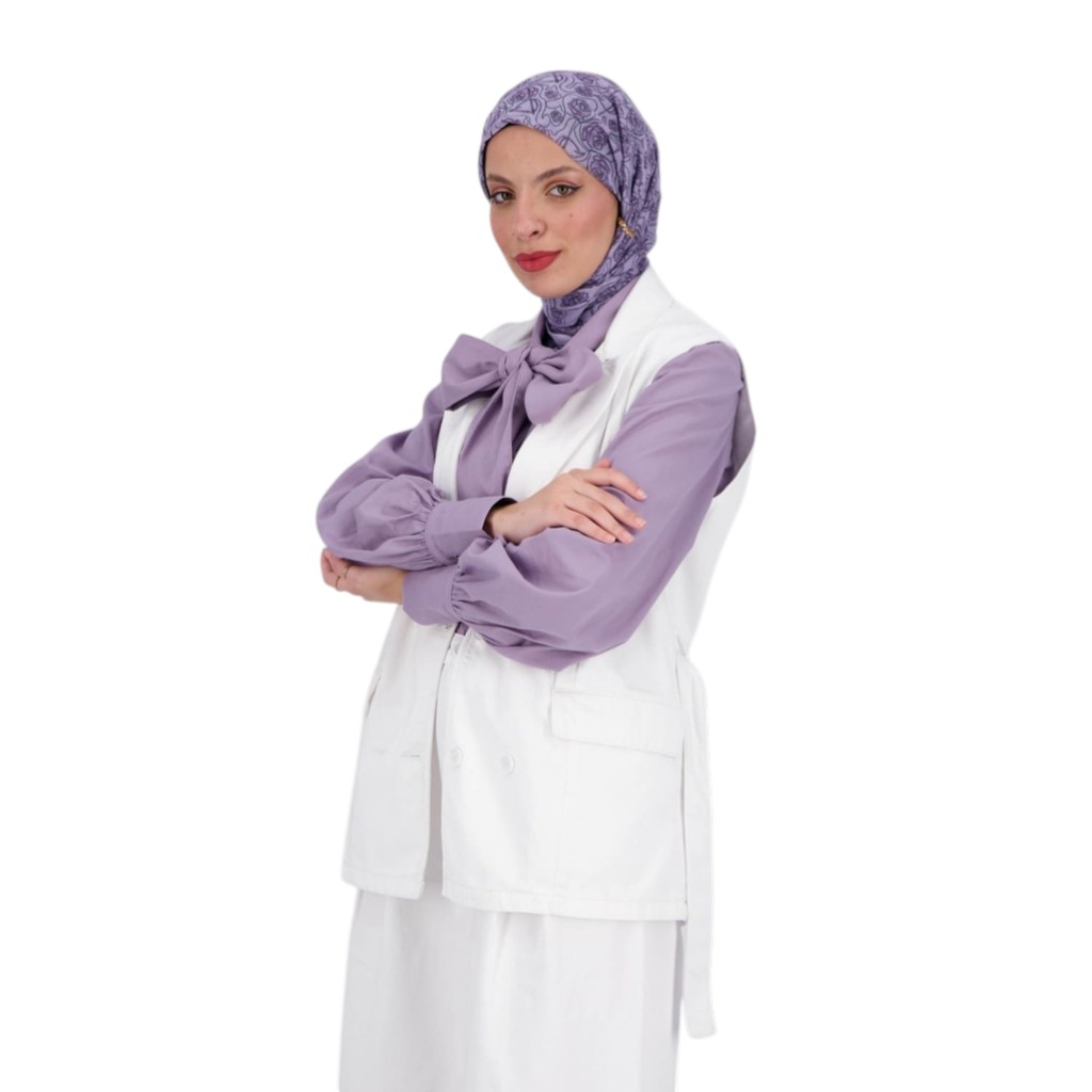 Blazer croisé femme sans manches-SAHAR