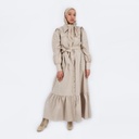 Robe maxi femme avec volant en bas en chaine &amp; trame